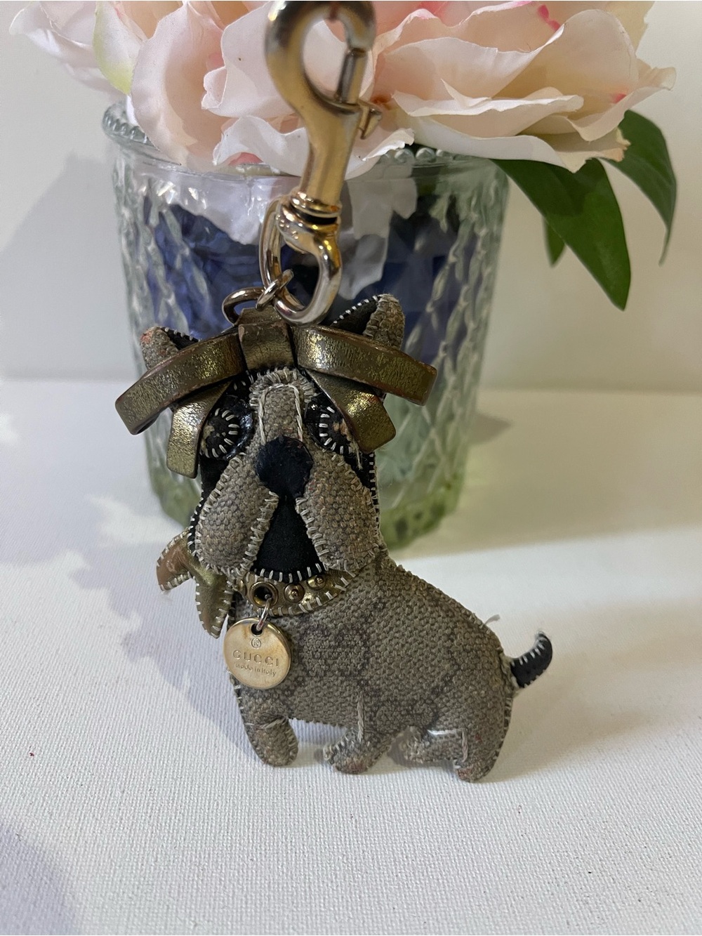GUCCI Guccioli GG Bulldog Agnese Dog Bag Charm Key Ring Keychain